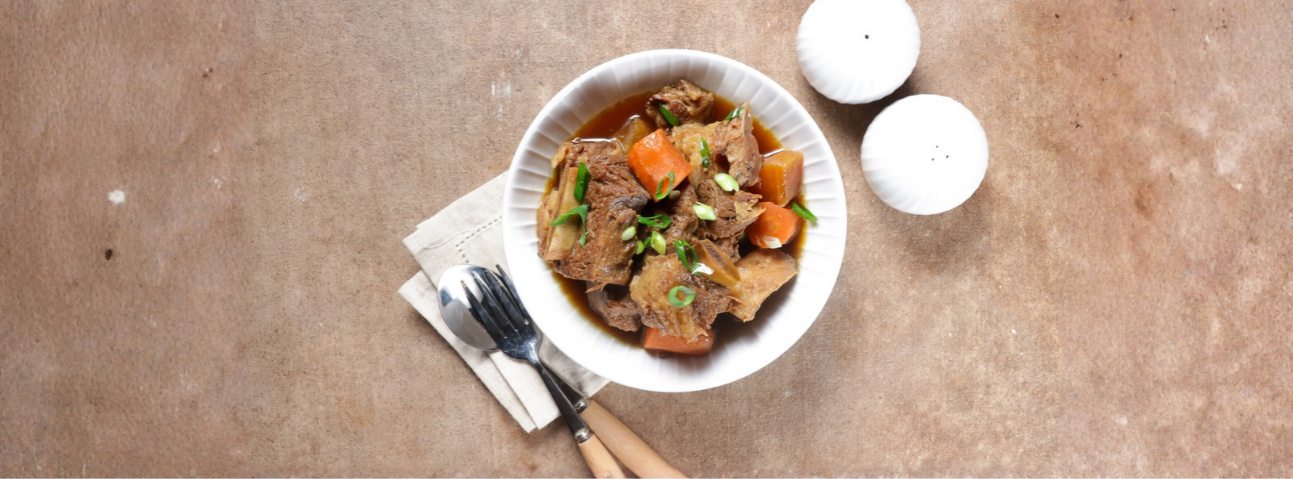 Braised beef with root vegetables