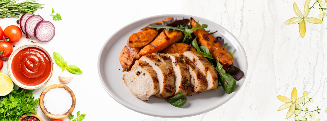 Sliced roasted chicken