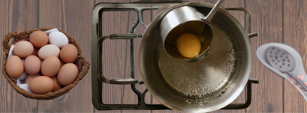 Water trembling at the surface of a pot, barely bubbling