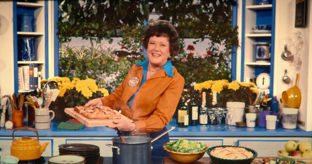 chef Julia Child in her kitchen