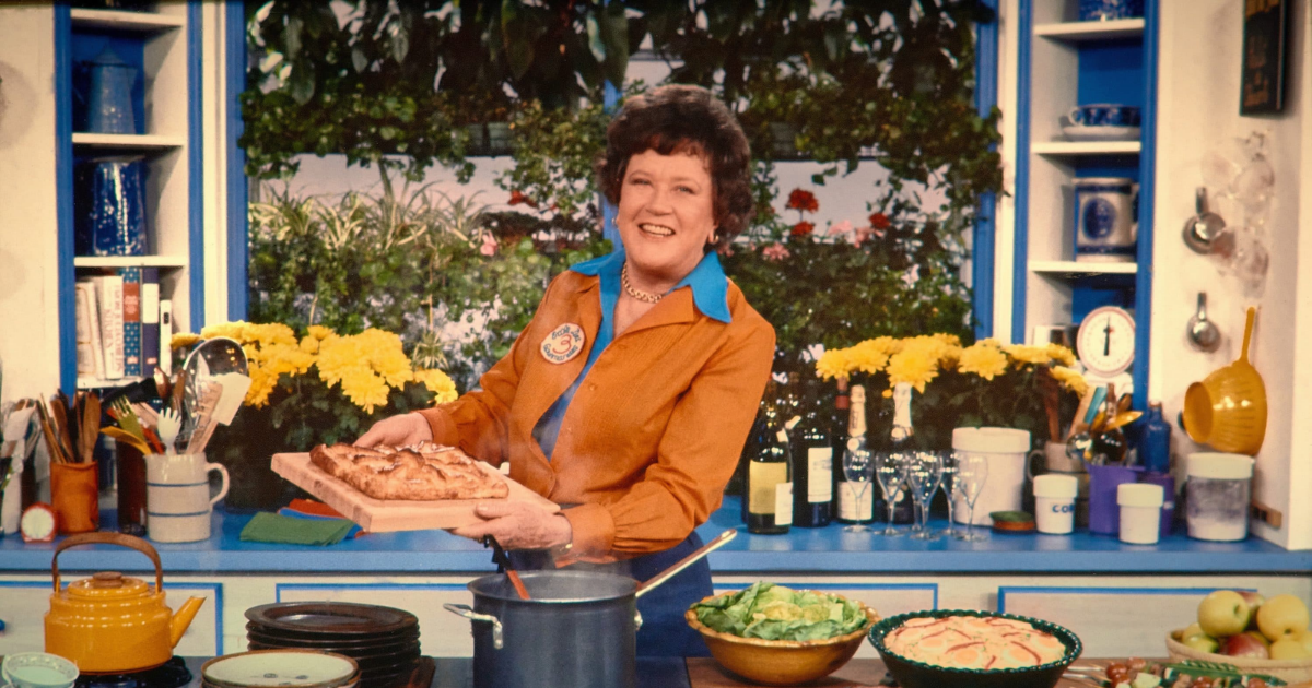 chef Julia Child in her kitchen